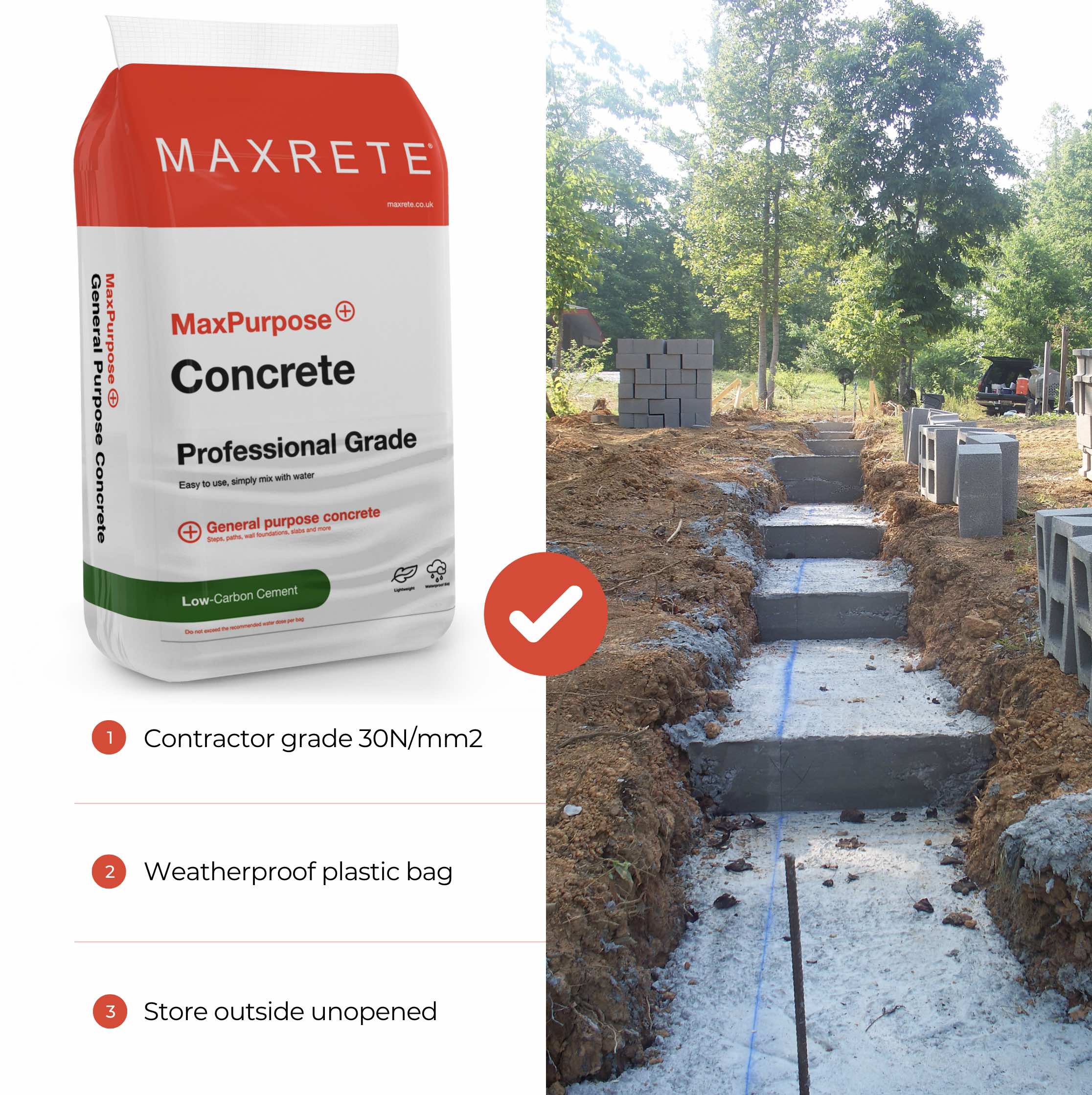 MaxPurpose Concrete 40x Bags FREE DELIVERY